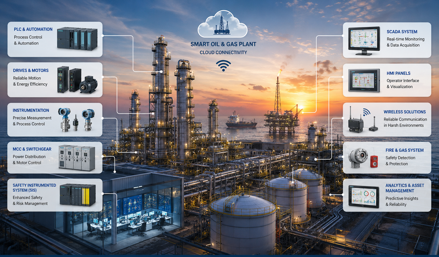 Oil & Gas Industry automation products PLC VFD HMI